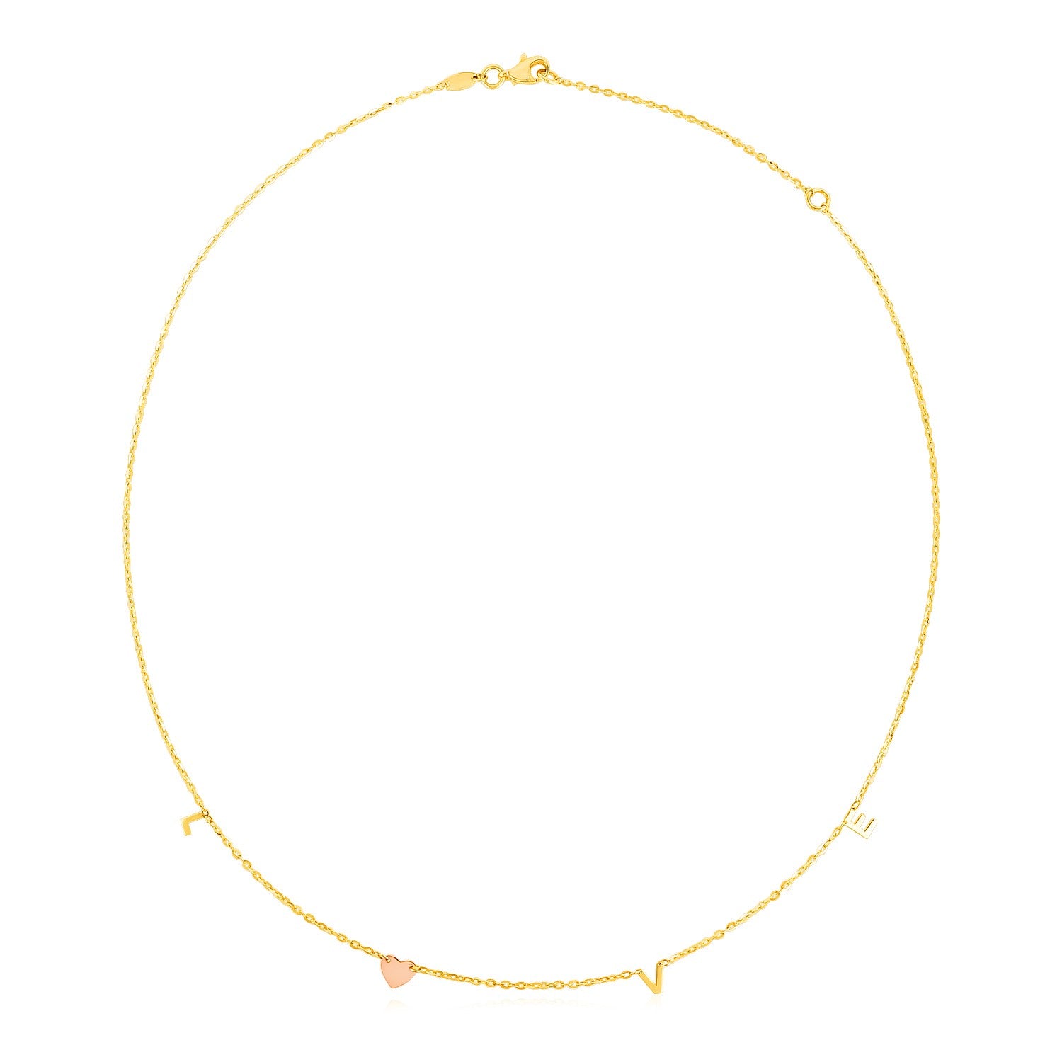 14k Two Tone Gold Love Necklace