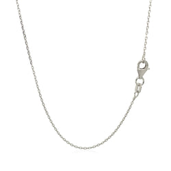 14k White Diamond Cut Cable Link Chain (0.87 mm)