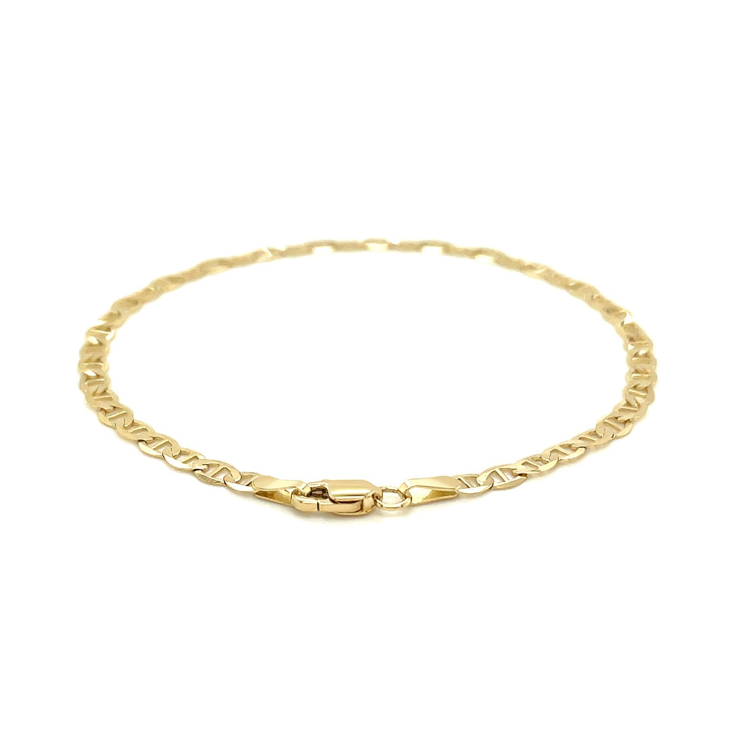 3.2mm 14k Yellow Gold Mariner Link Anklet