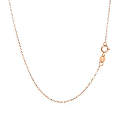 14k Pink Gold Diamond Cut Cable Link Chain (0.87 mm)