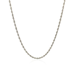 10k White Gold Solid Diamond Cut Rope Chain (1.60 mm)