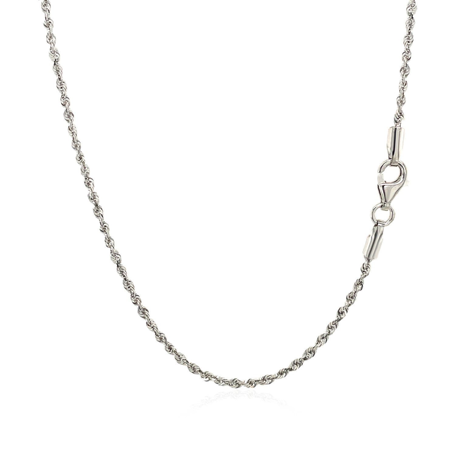 10k White Gold Solid Diamond Cut Rope Chain (1.60 mm)