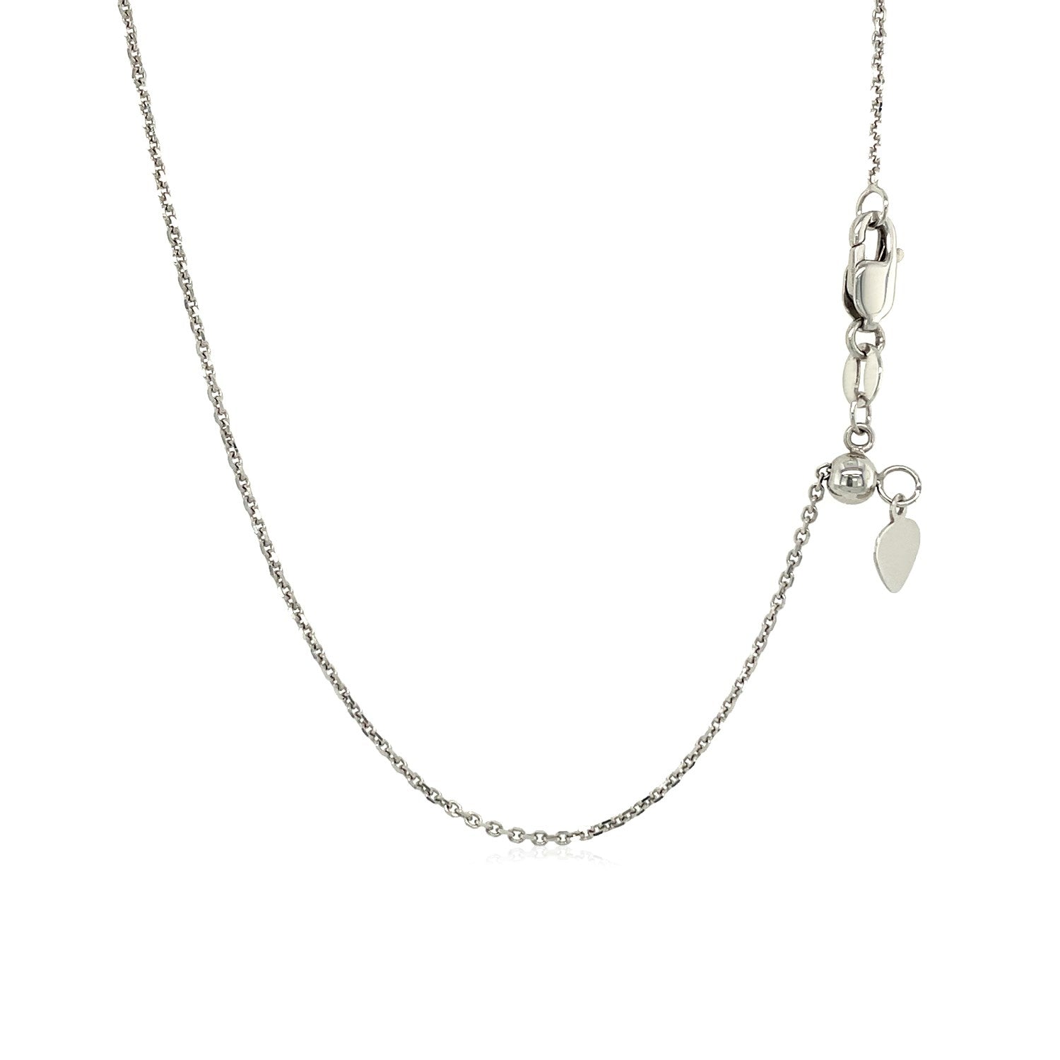 14k White Gold Adjustable Cable Chain (1.10 mm)