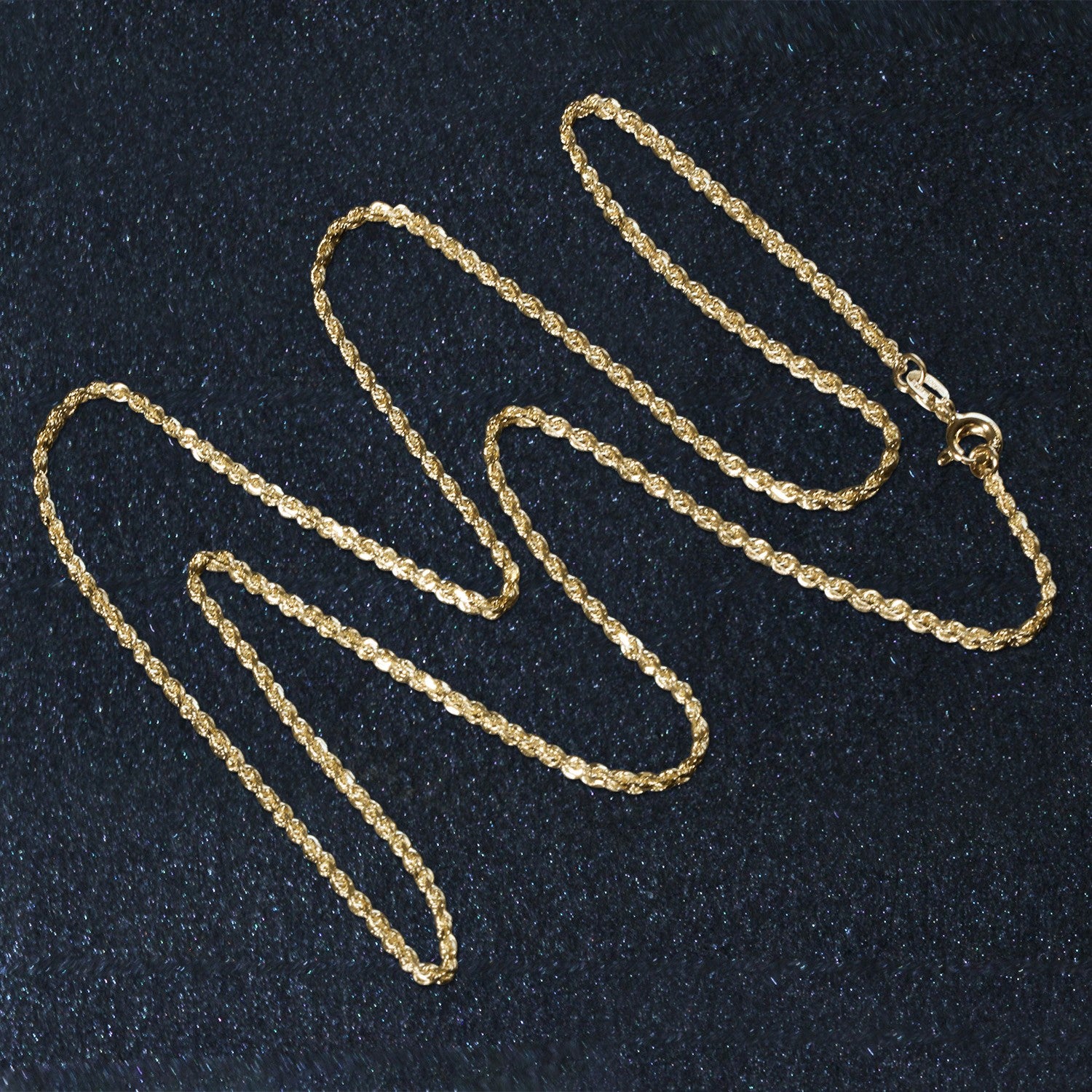 10k Yellow Gold Solid Diamond Cut Rope Chain (1.40 mm)