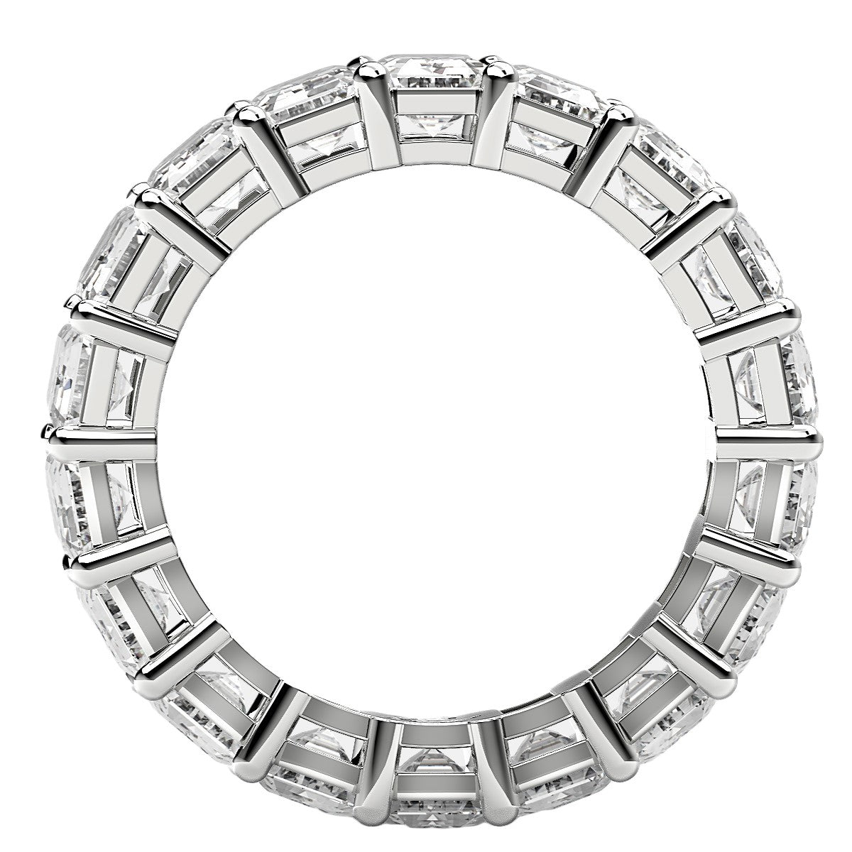 Emerald Cut Lab Grown Diamond Eternity Ring in 14k White Gold (8 cttw FG/VS2)