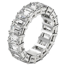 Emerald Cut Lab Grown Diamond Eternity Ring in 14k White Gold (8 cttw FG/VS2)