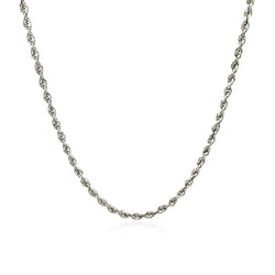 14k White Gold Solid Diamond Cut Rope Chain (2.00 mm)