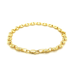 14k Yellow Gold Puffed Mariner Link Bracelet (4.70 mm)