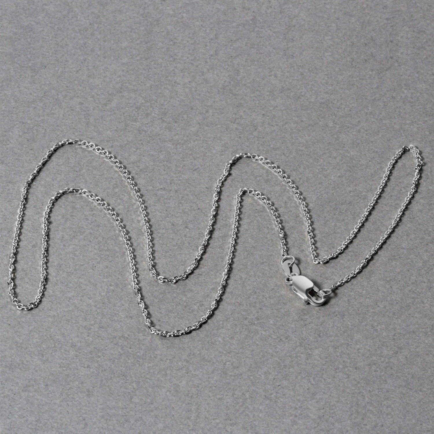 14k White Gold Diamond Cut Cable Link Chain (1.10 mm)