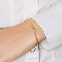 14k Yellow Gold Oval Rolo Bracelet  (3.20 mm)