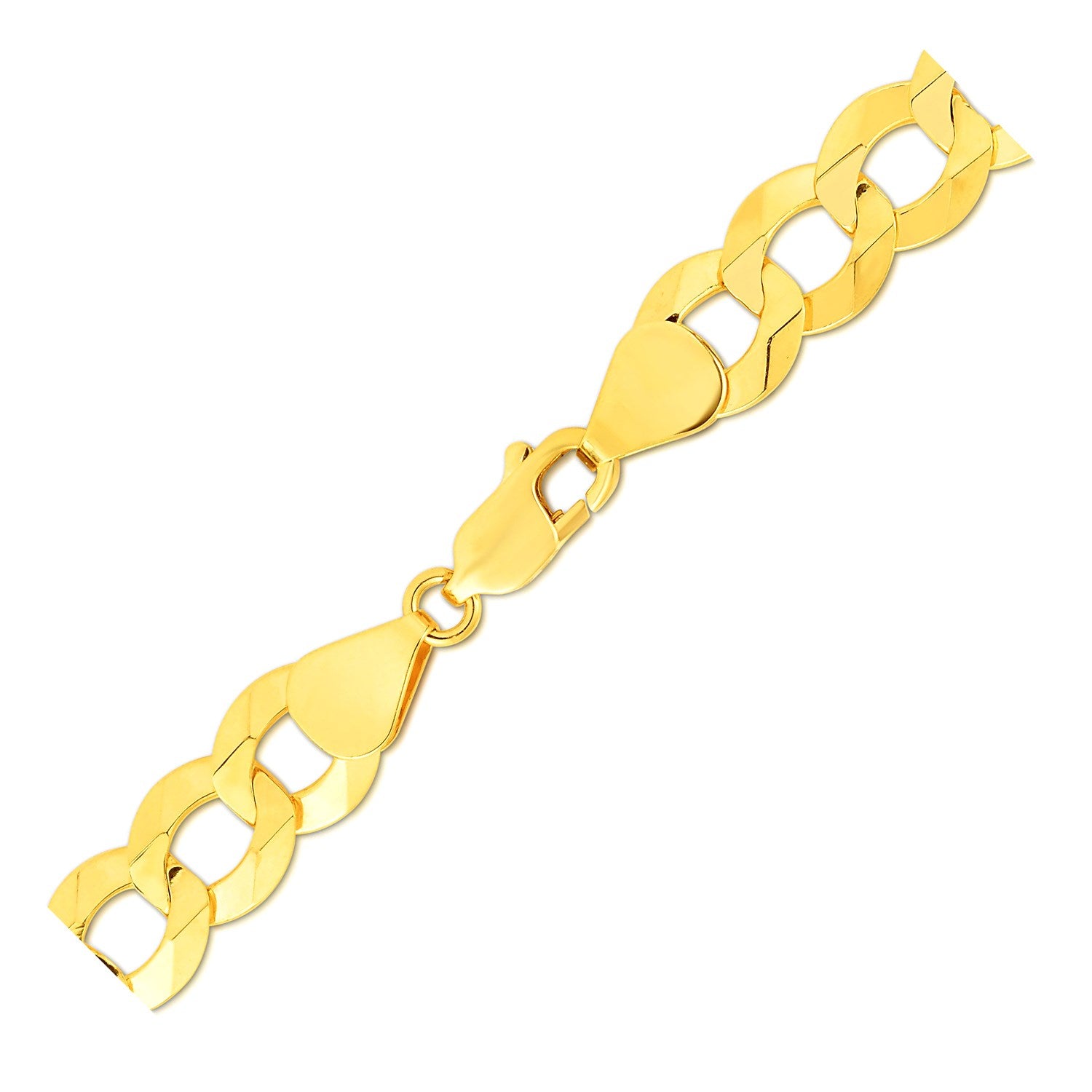 14k Yellow Gold Solid Curb Bracelet (10.00 mm)