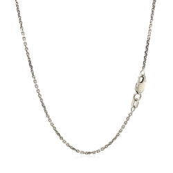 14k White Gold Diamond Cut Cable Link Chain (1.30 mm)