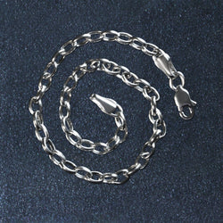 14k White Gold Oval Rolo Bracelet  (3.20 mm)