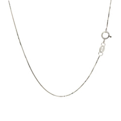 14k White Gold Adjustable Box Chain (0.60 mm)