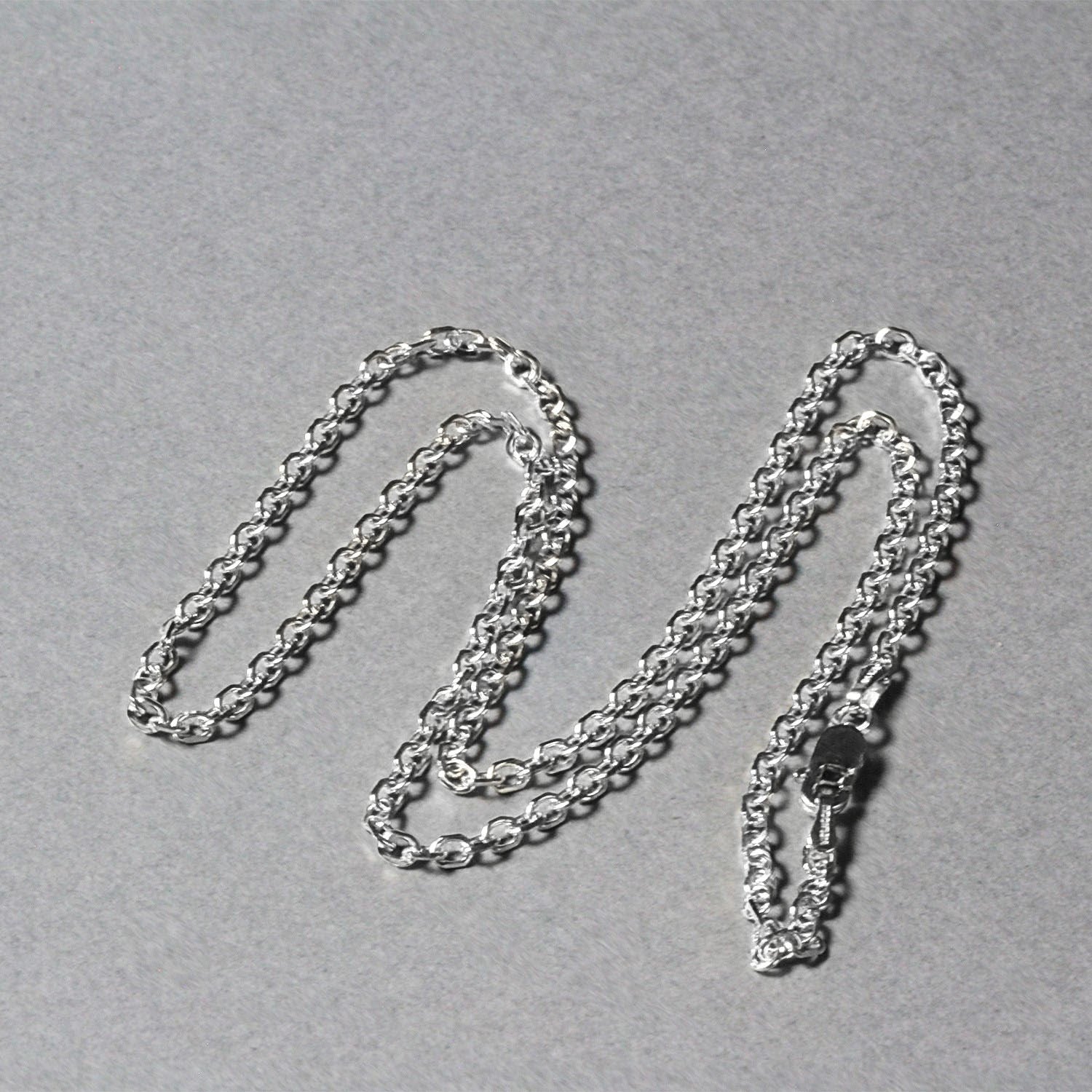 14k White Gold Diamond Cut Cable Link Chain (2.20 mm)