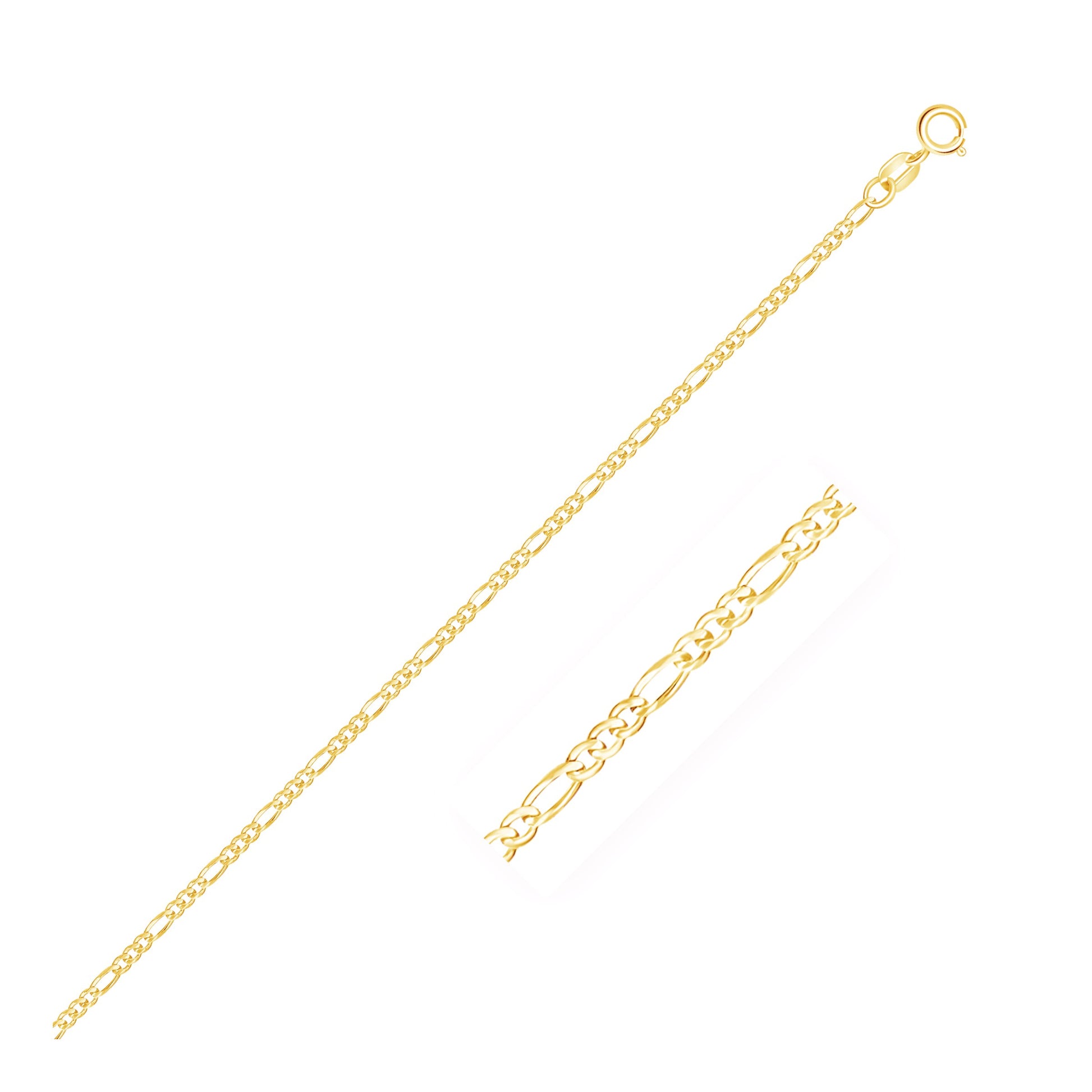 14k Yellow Gold Figaro Bracelet (1.90 mm)