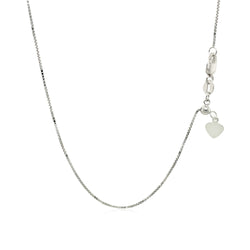 14k White Gold Adjustable Box Chain (0.70 mm)