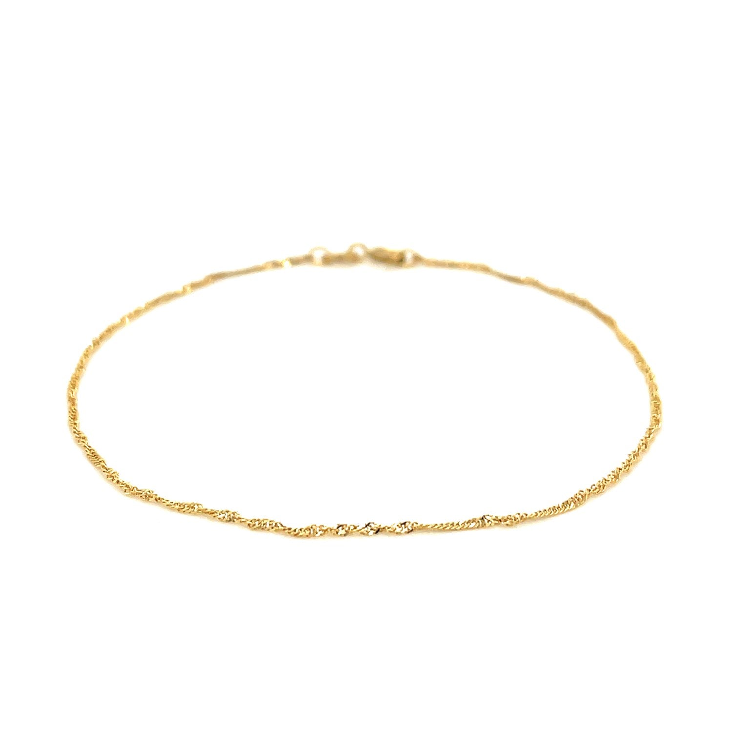 14k Yellow Gold Singapore Bracelet (1.10 mm)