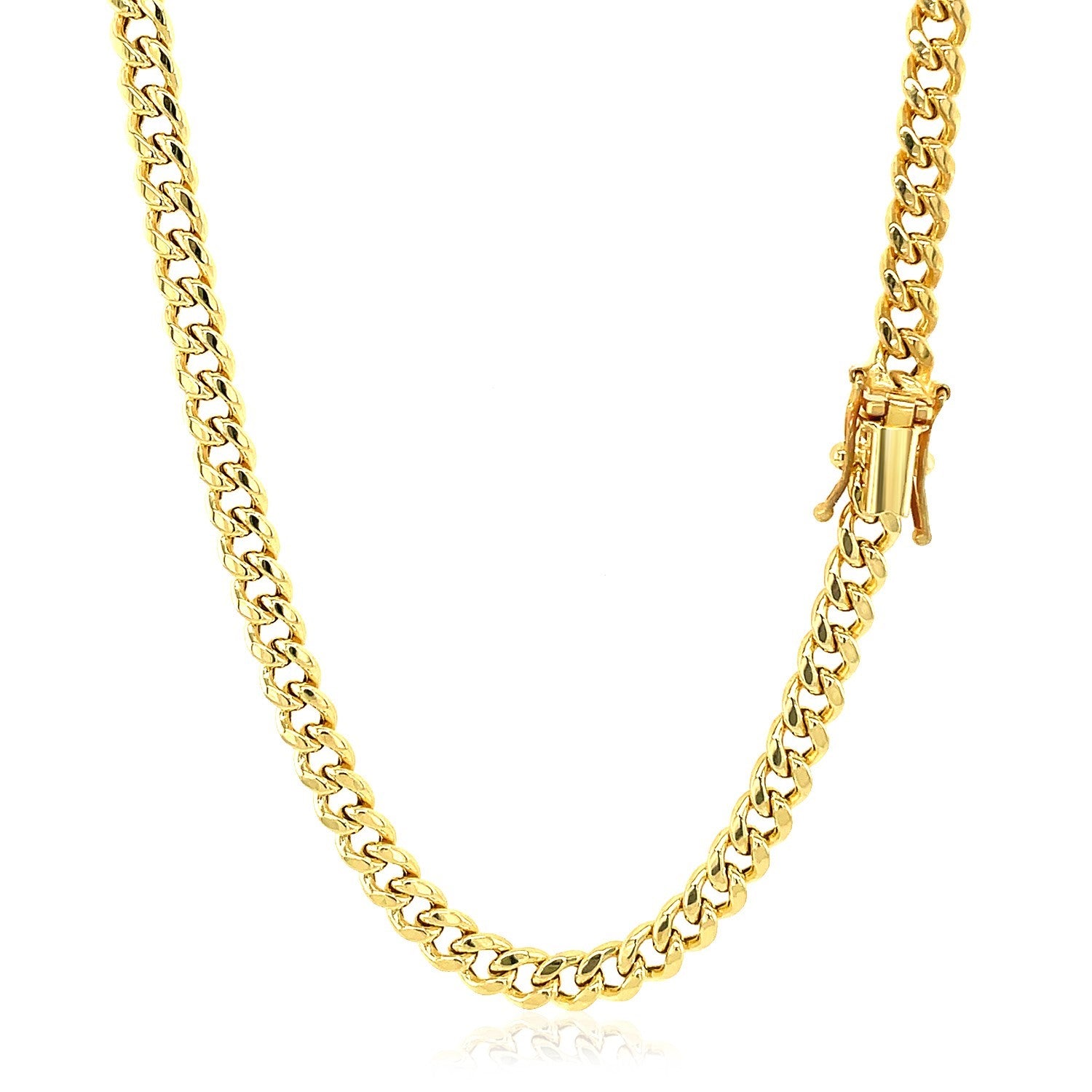 10k Yellow Gold Semi Solid Miami Cuban Chain (4.50 mm)