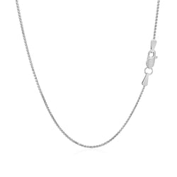 14k White Gold Diamond Cut Round Wheat Chain (1.00 mm)