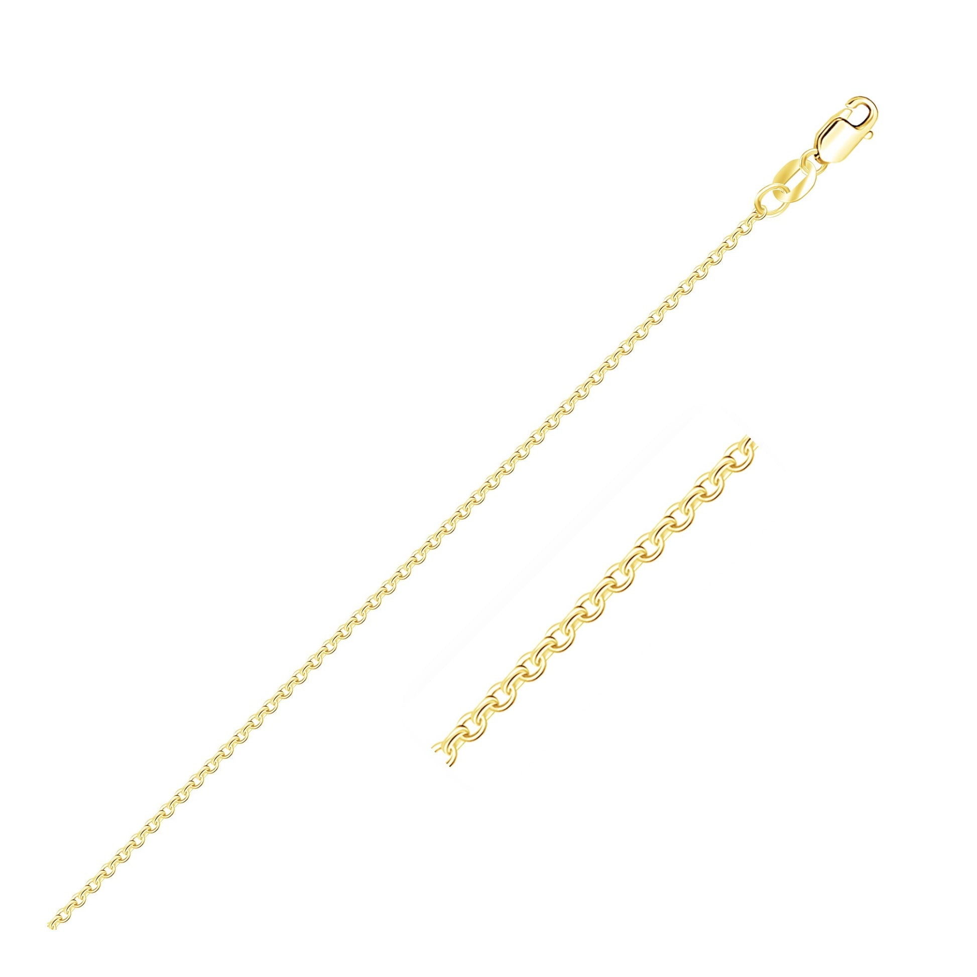 10k Yellow Gold Diamond Cut Cable Link Chain (1.10 mm)