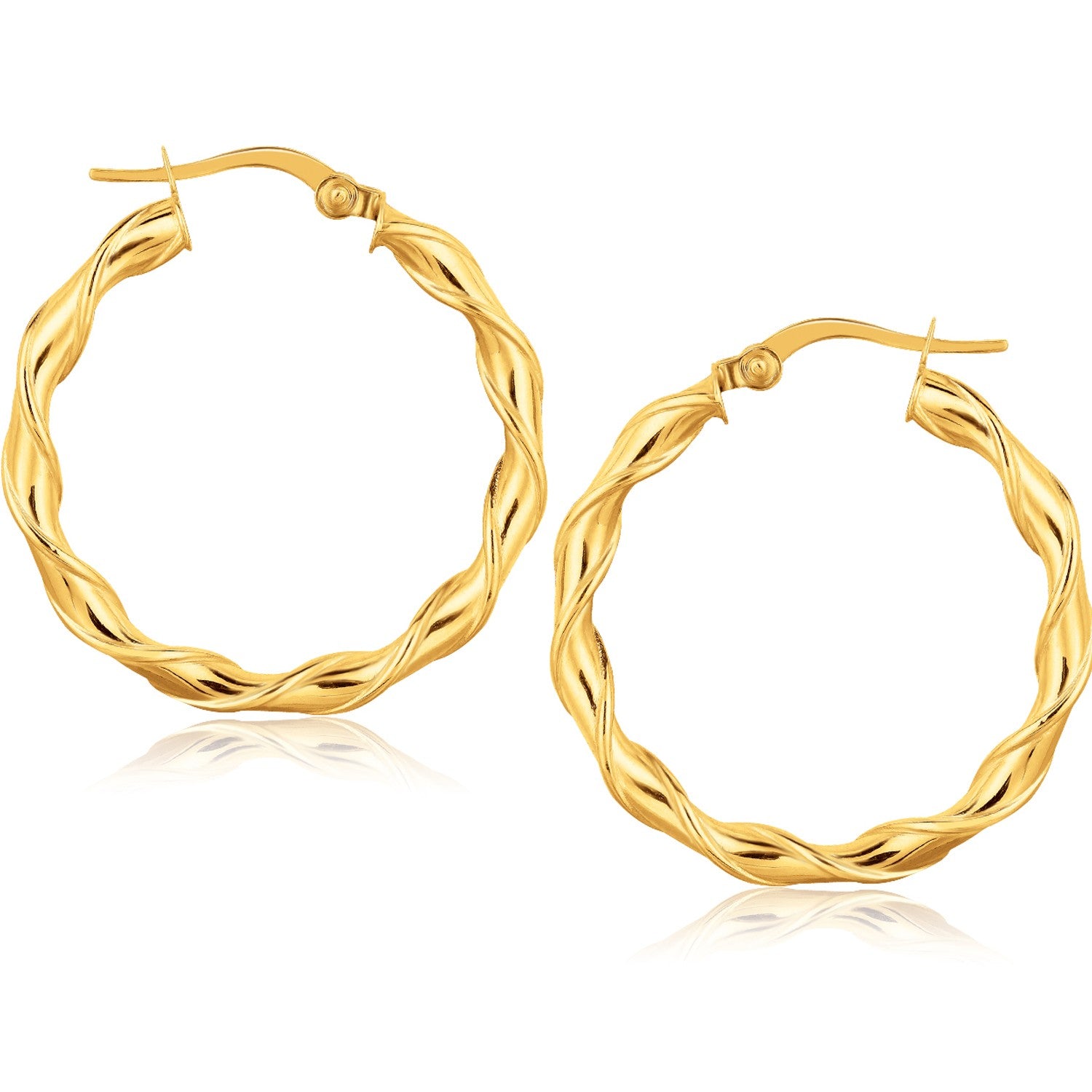 14k Yellow Gold Hoop Earrings (25mm)