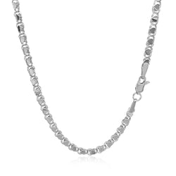 14k White Gold Heart Chain (3.00 mm)