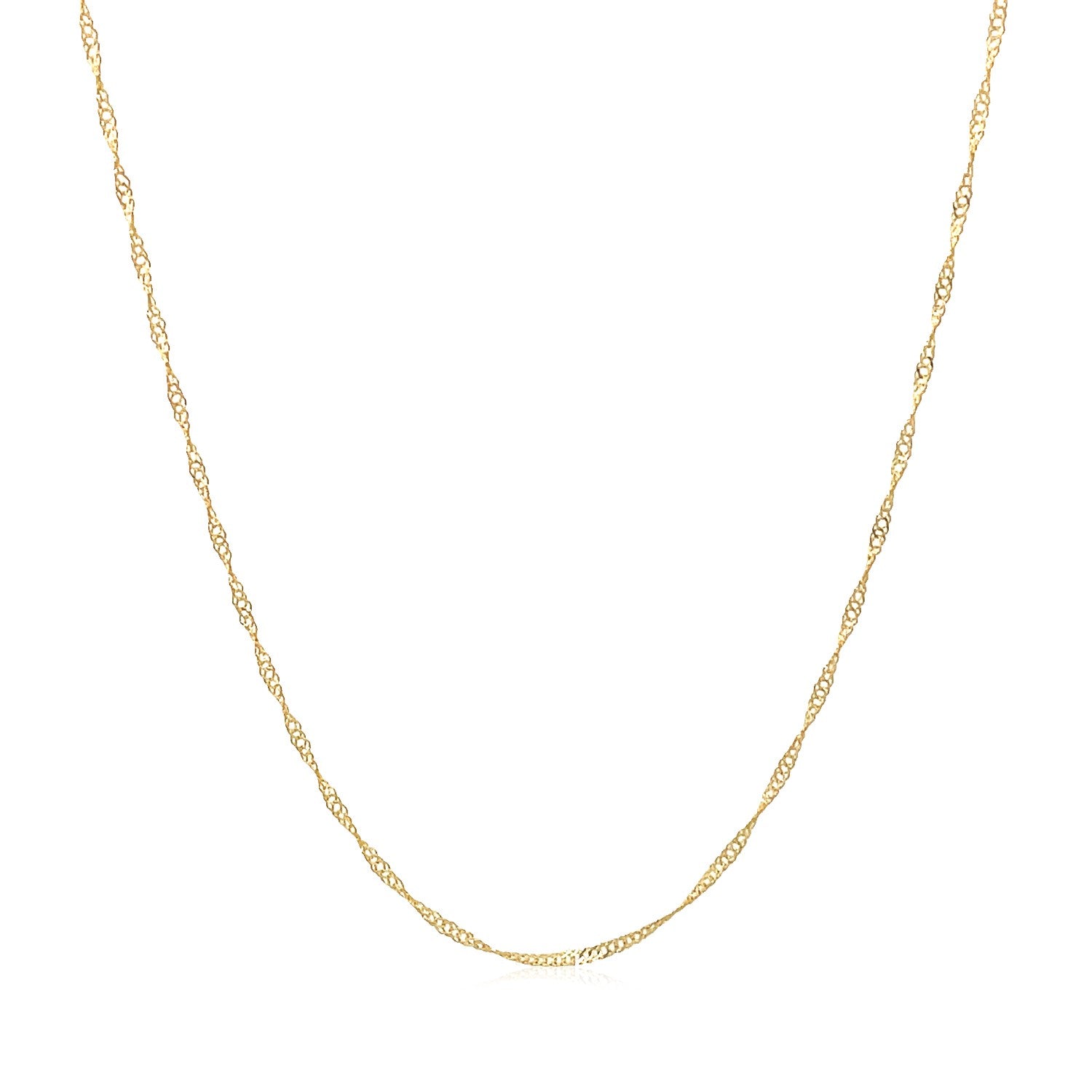 14k Yellow Gold Singapore Chain 0.6mm (0.60 mm)