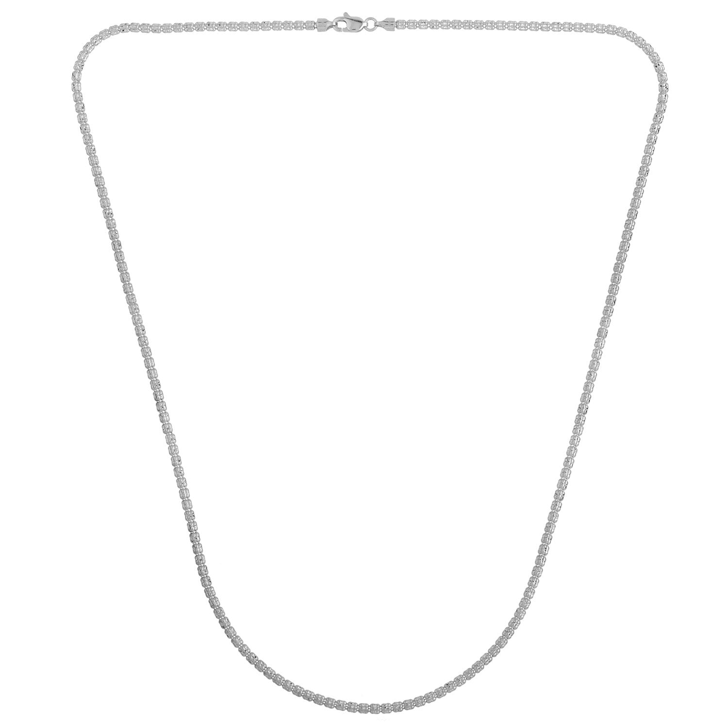 Ice Barrel Chain in 14k White Gold (2.7 mm)