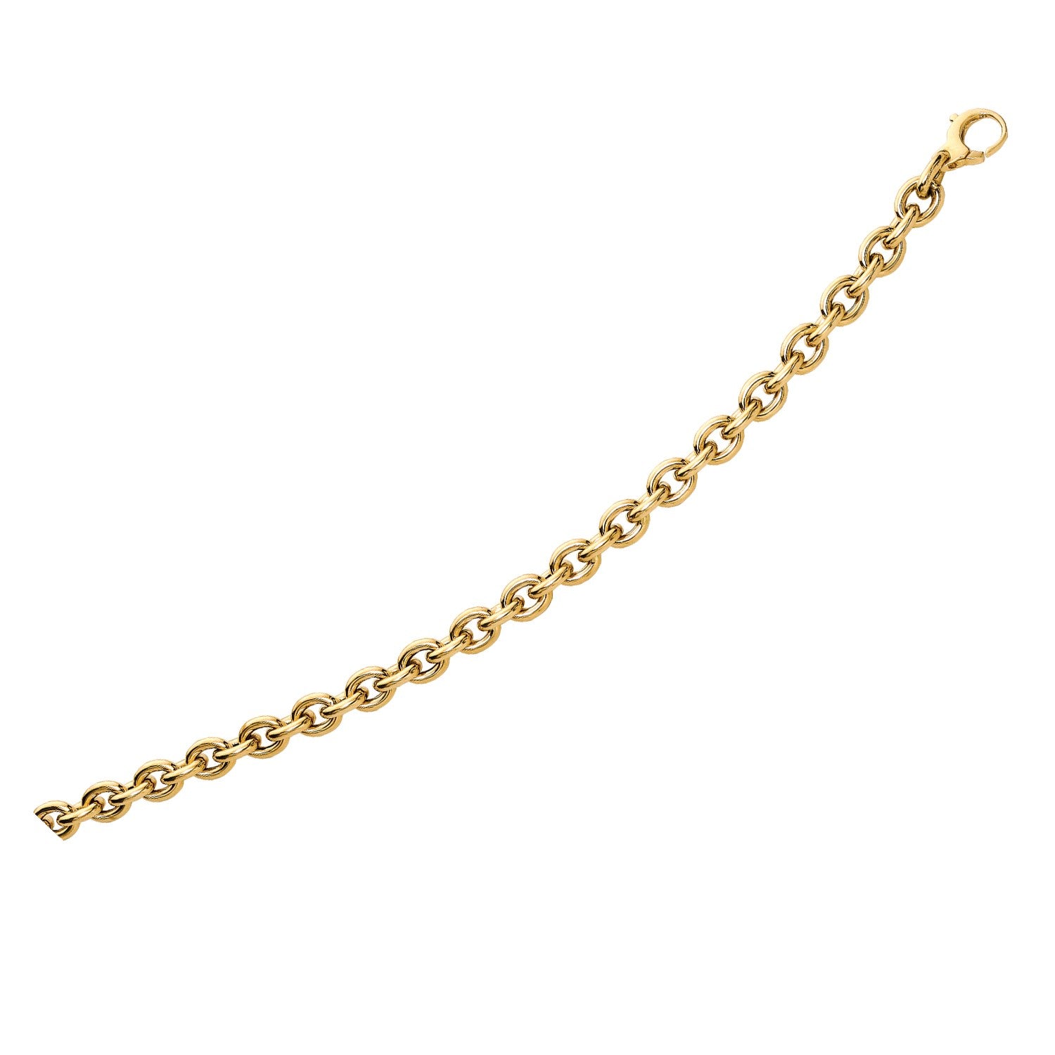 14k Yellow Gold Polished Cable Link Bracelet