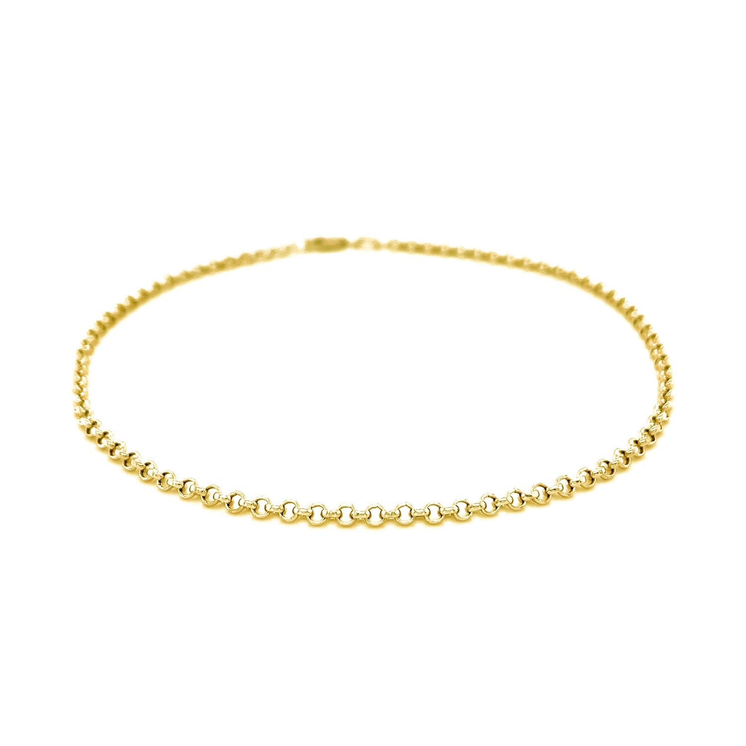 2.3mm 10k Yellow Gold Rolo Anklet