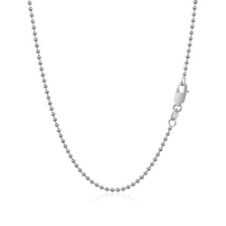 14k White Gold Bead Chain 1.5mm (1.50 mm)