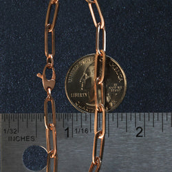 14K Rose Gold Bold Paperclip Chain Bracelet (4.20 mm)