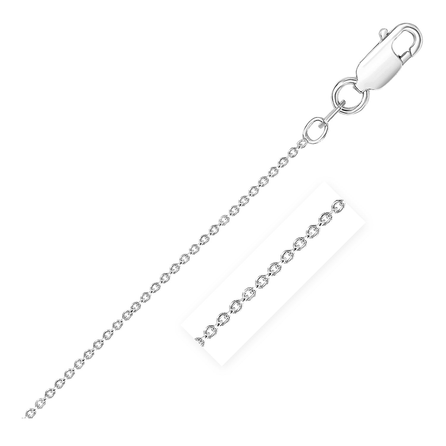 Sterling Silver Rhodium Plated Round Cable Chain (2.60 mm)