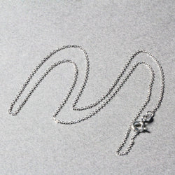 14k White Gold Diamond Cut Cable Link Chain (0.87 mm)