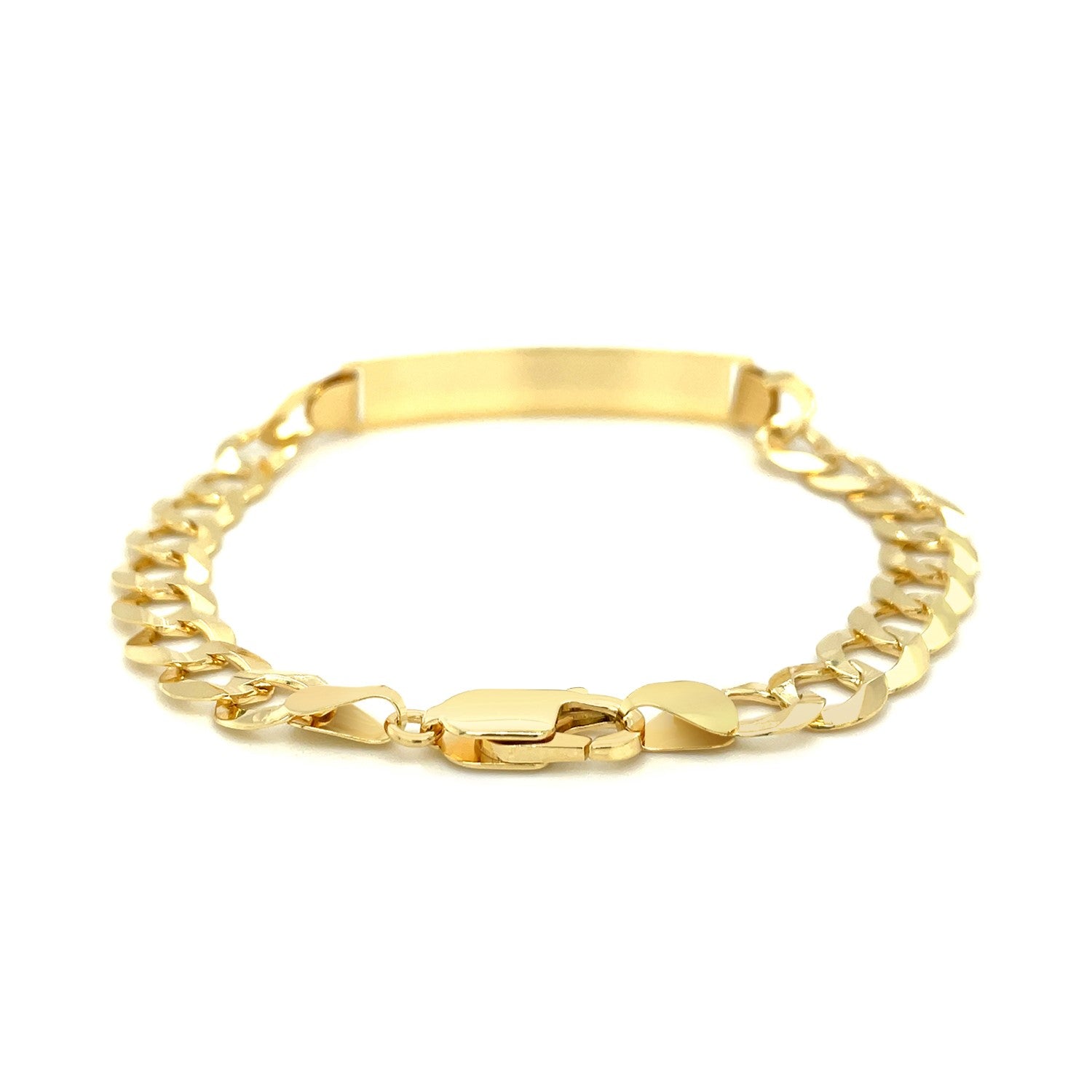 14k Yellow Gold 8 1/2 inch Mens Curb Chain ID Bracelet (8.30 mm)