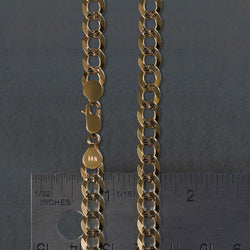 14k Two Tone Gold Pave Curb Chain (4.60 mm)