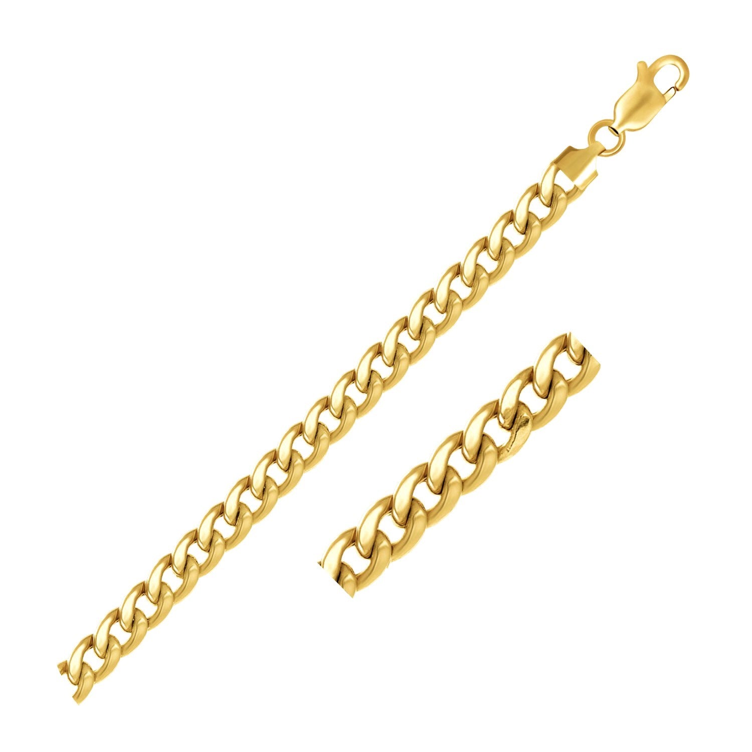 10k Yellow Gold Semi Solid Miami Cuban Bracelet (6.60 mm)