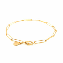 14k Yellow Gold Wire Paperclip Bracelet  (2.70 mm)