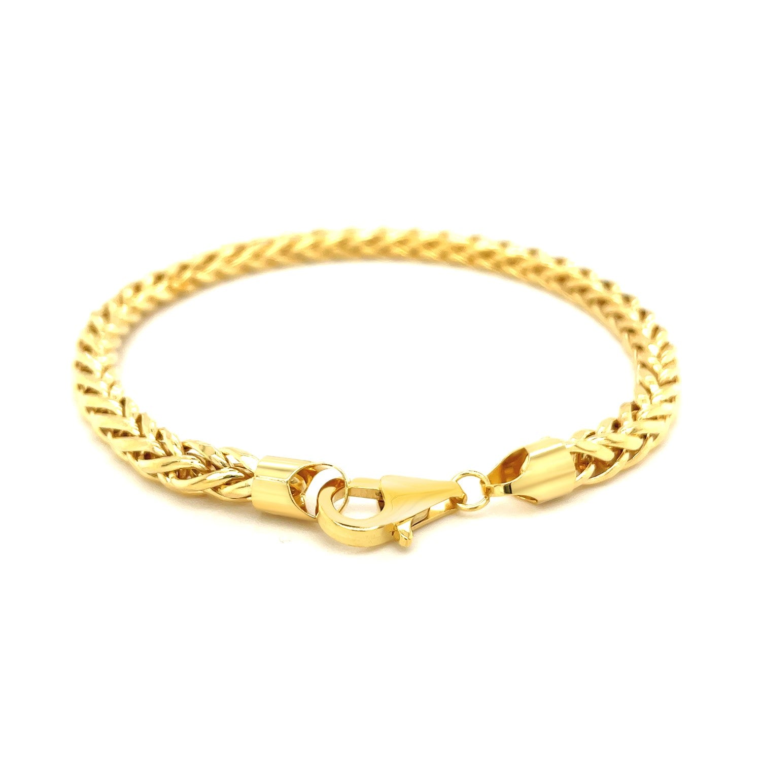 14k Yellow Gold Diamond Cut Round Franco Bracelet (5.30 mm)