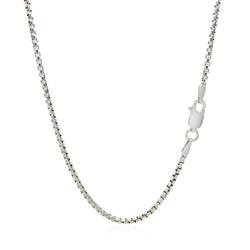 Sterling Silver Rhodium Plated Round Box Chain (1.80 mm)