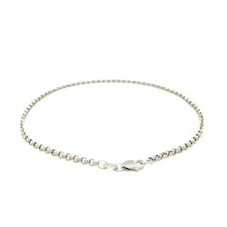 2.3mm 10k White Gold Rolo Anklet