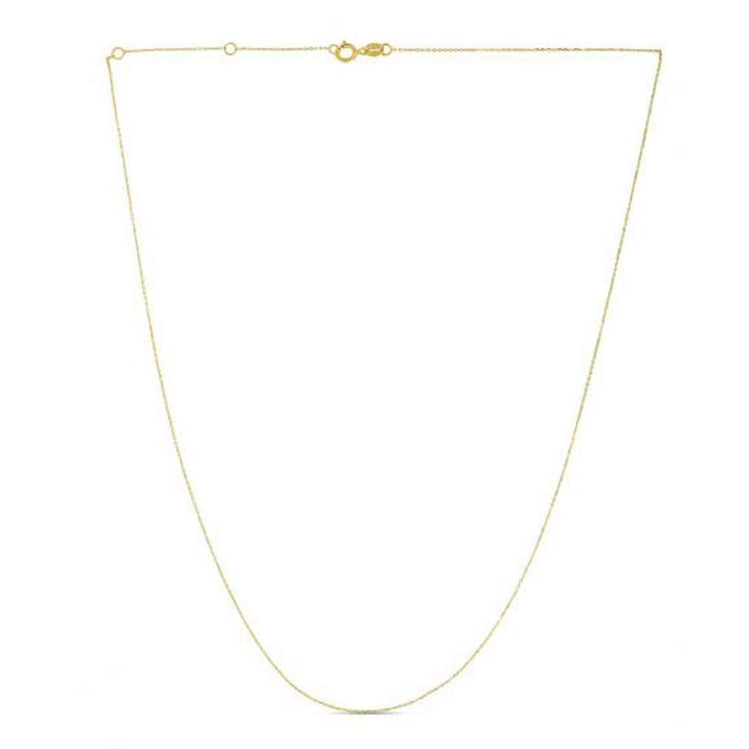 Double Extendable Diamond Cut Cable Chain in Yellow Gold (0.87 mm)