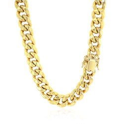 14k Yellow Gold Semi Solid Miami Cuban Chain (10.70 mm)