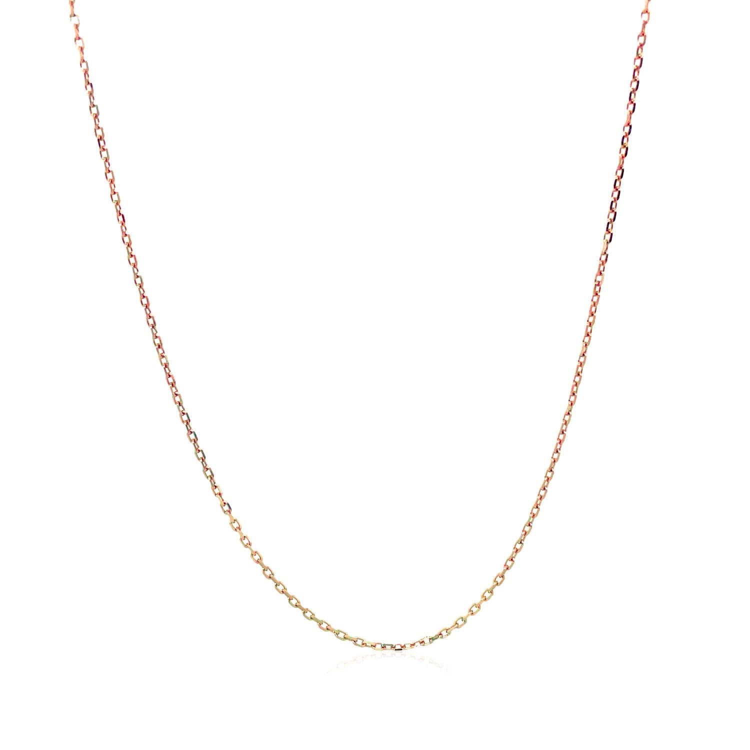 Diamond Cut Cable Link Chain in Rose Gold (0.87 mm)