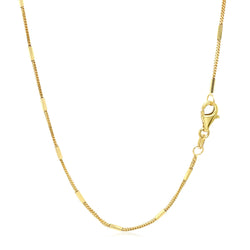 Diamond Cut Bar Links Pendant Chain in Yellow Gold (1.30 mm)