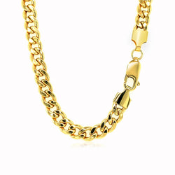 14k Yellow Gold Miami Cuban Semi Solid Chain (5.50 mm)