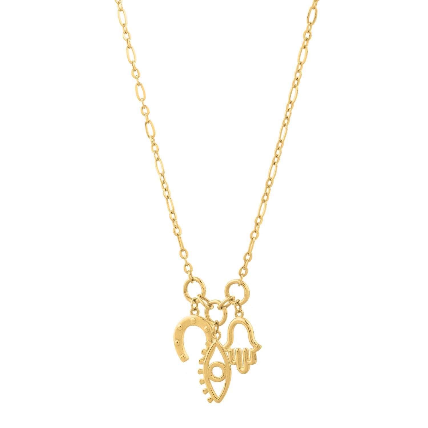 14K Yellow Gold Lucky Charms Necklace