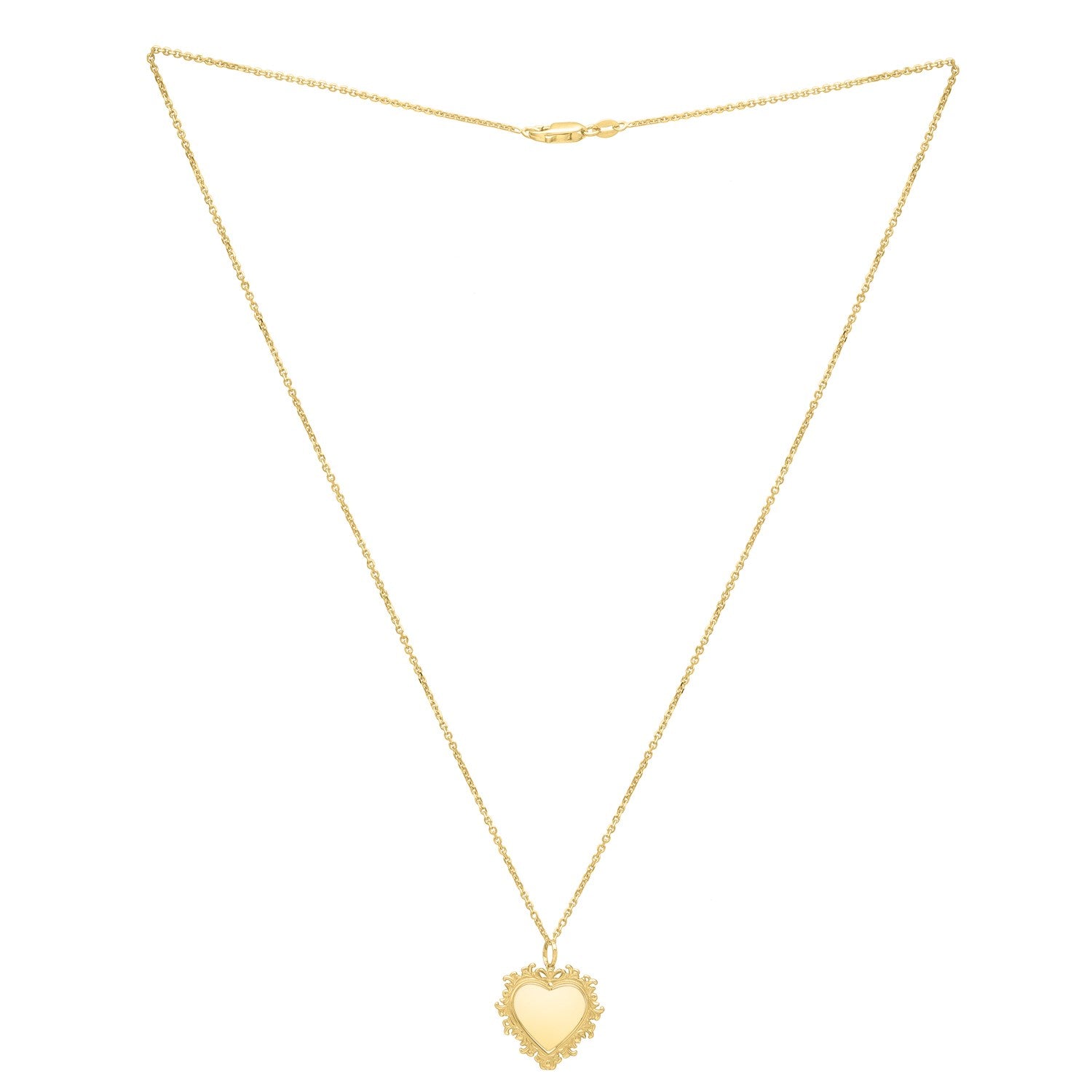 Baroque Heart Necklace in 14K Yellow Gold