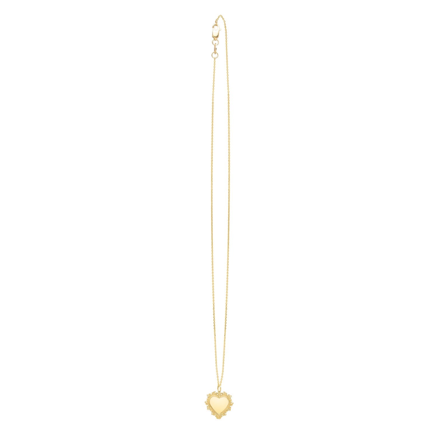 Baroque Heart Necklace in 14K Yellow Gold